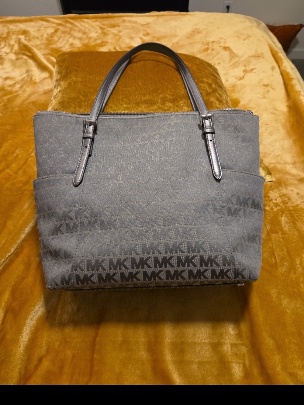Michael Kors Gray Signature MK Tote Bag
